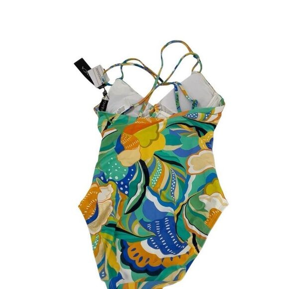 NWT La Blanca Multicolor Sun In Sicily Underwire One Piece Swimsuit Size 4 - Picture 3 of 9